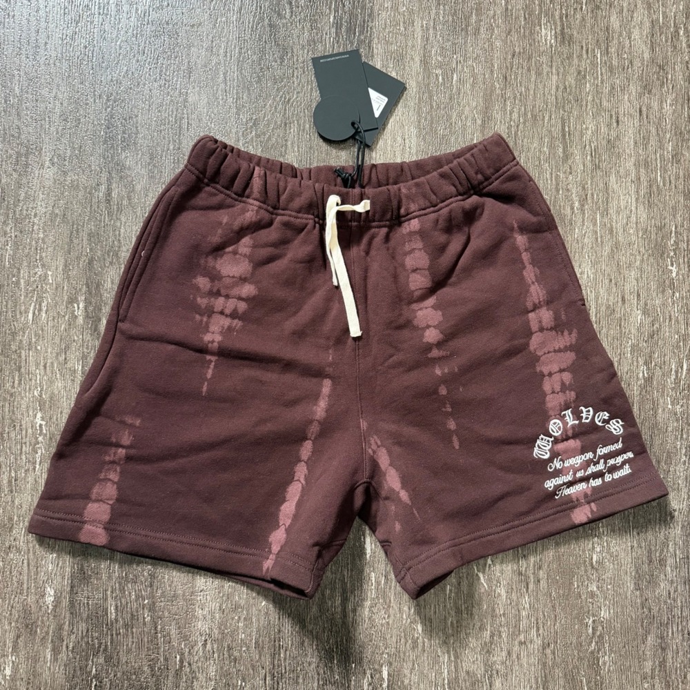 Darc Sport Chopper Shorts Mens Medium Oxblood Serpent Tie Dye Wolves Fleece NEW‎